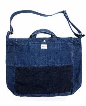 <a 002i1>Fungolia 2-in-1 Denim tote bag - 17" Large size Stylish Accessory