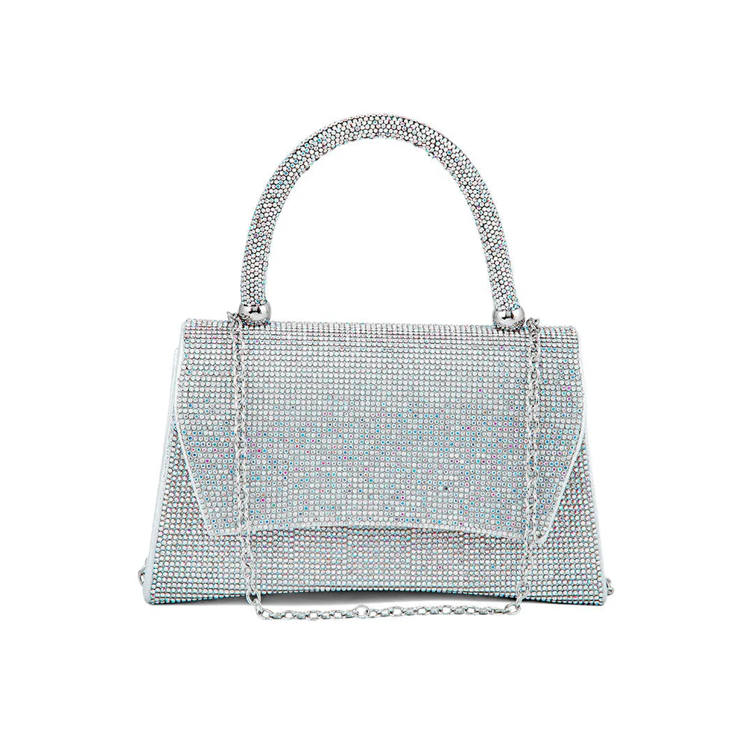 Trendy Utility Fashion Choice AB Silver Fancy Shoulder Bag P24326