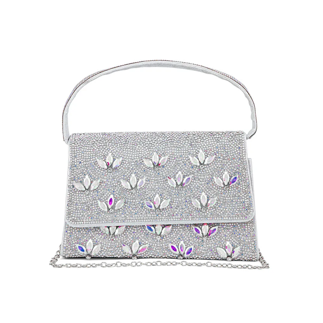 AB Silver Fancy Shoulder Bag P24332 Casual Daily Timeless Look