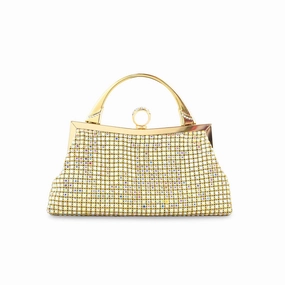 Compact Travel Storage AB Golden Bridal Clutch P24309