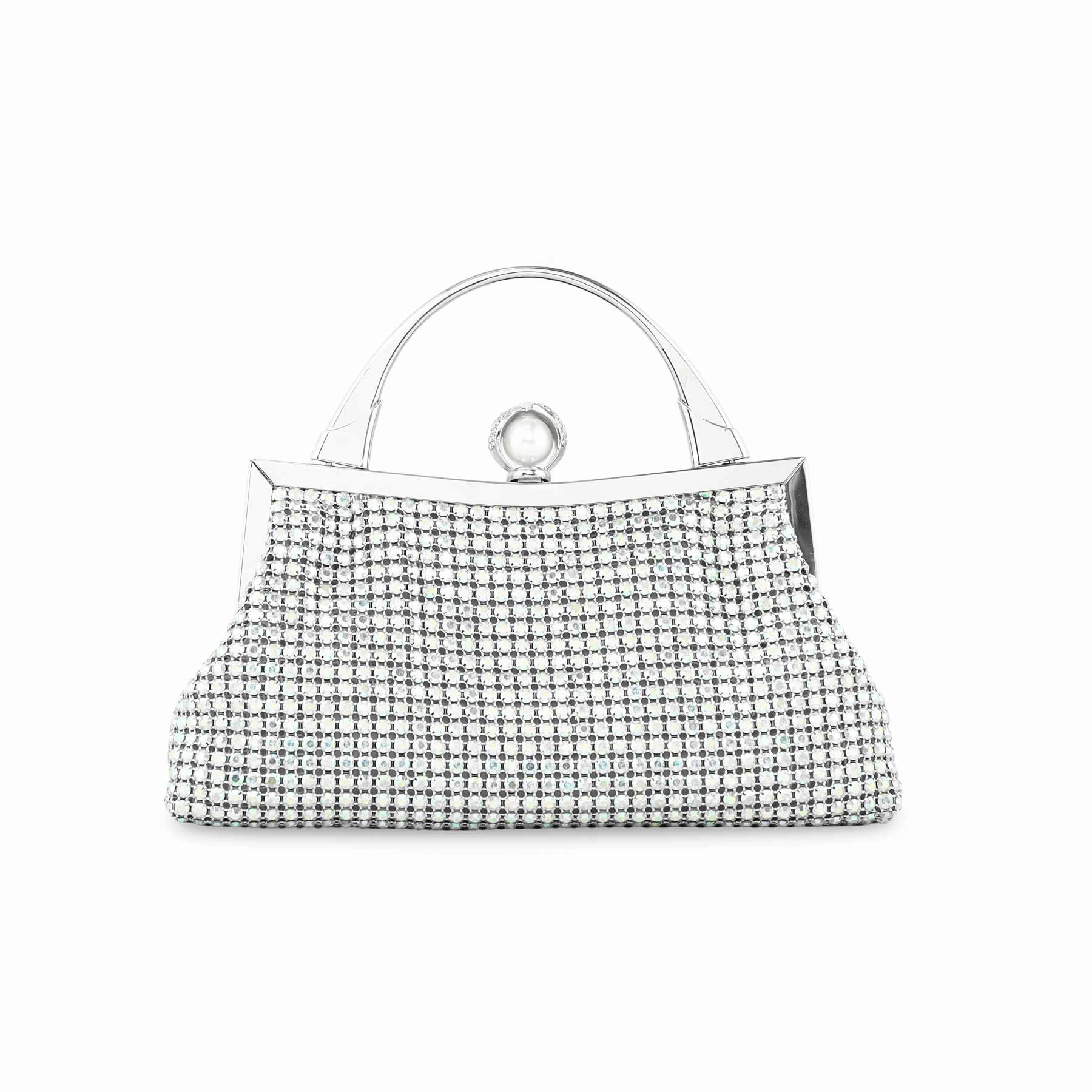 Stylish Companion AB Silver Bridal Clutch p24272