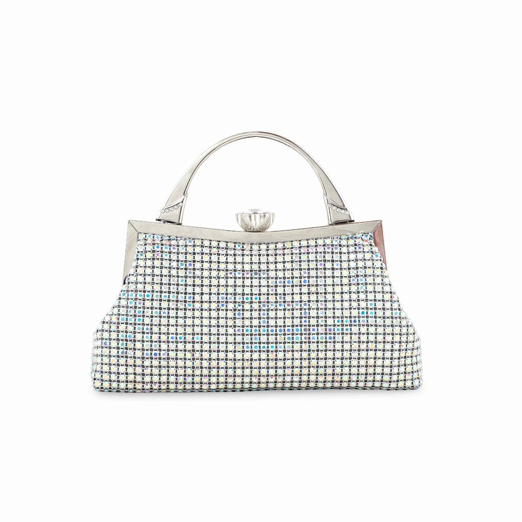 Modern feature AB Silver Bridal Clutch P24308