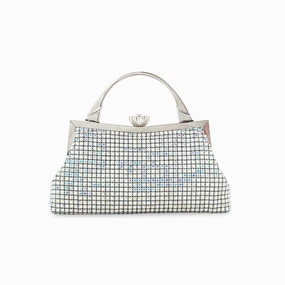 Modern feature AB Silver Bridal Clutch P24308