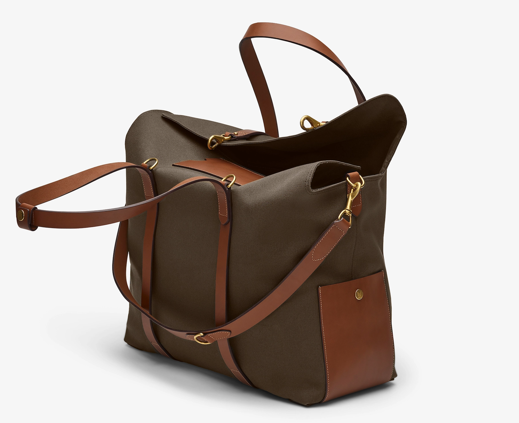 M/S Mega Tote ?C Army/Cuoio Weekend Comfort