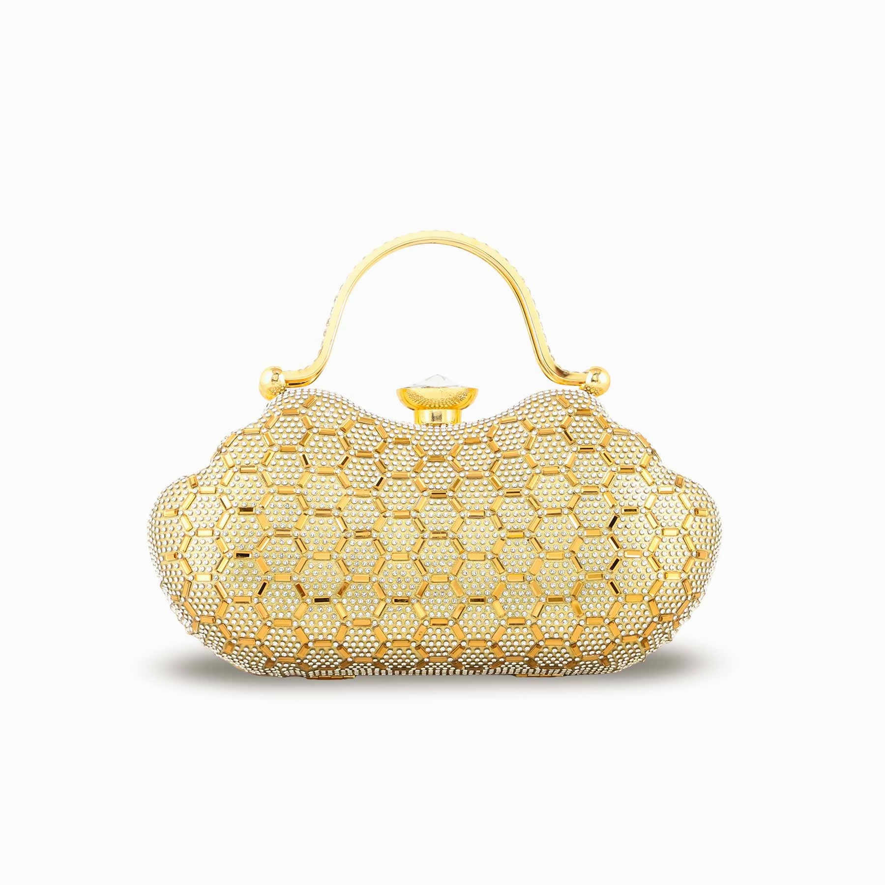 Flexible Design Golden Bridal Clutch p24261