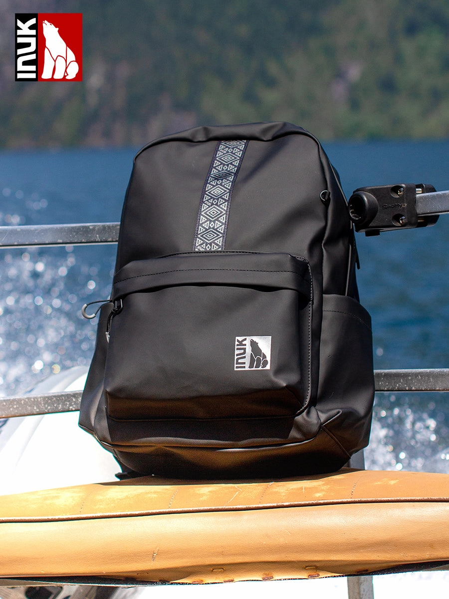 WUUL4_RR Black PU Body Backpack Recycled Fabrics (21L) Urban Outfit Sustainable Material