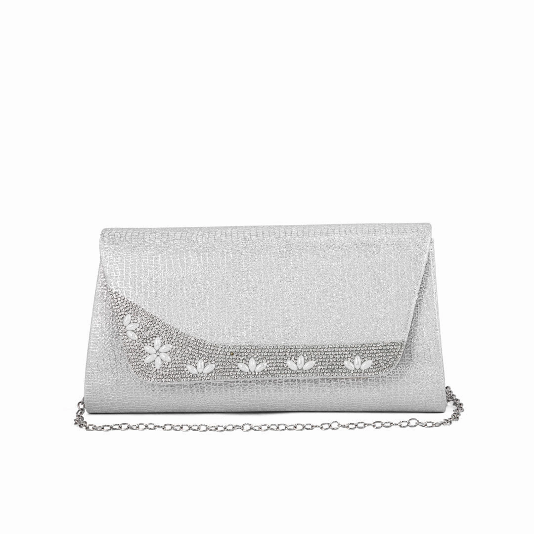 Silver Fancy Clutch P24174 Smart Organization Comfort Accessory