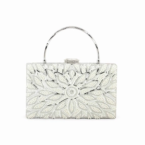 Daily Essentials Bag Silver Bridal Clutch p24257