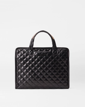 Daily Utility Quilted Black Leather Medium Metro Box Tote