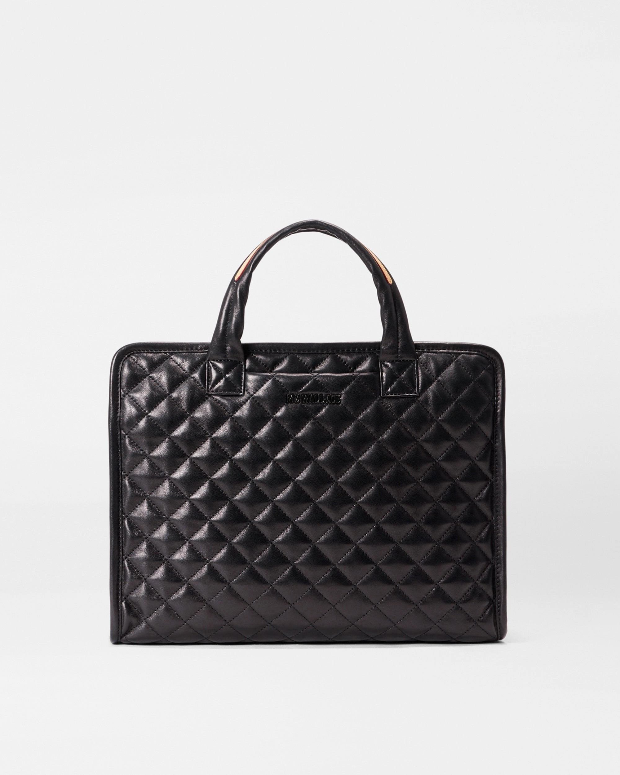 Daily Utility Quilted Black Leather Medium Metro Box Tote