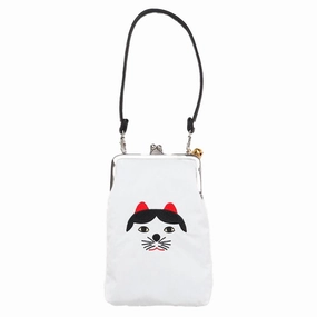 Smart Comfort Flexible Carry AMINA Lucky Cat Mobile Phone Pouch-White  (72g)