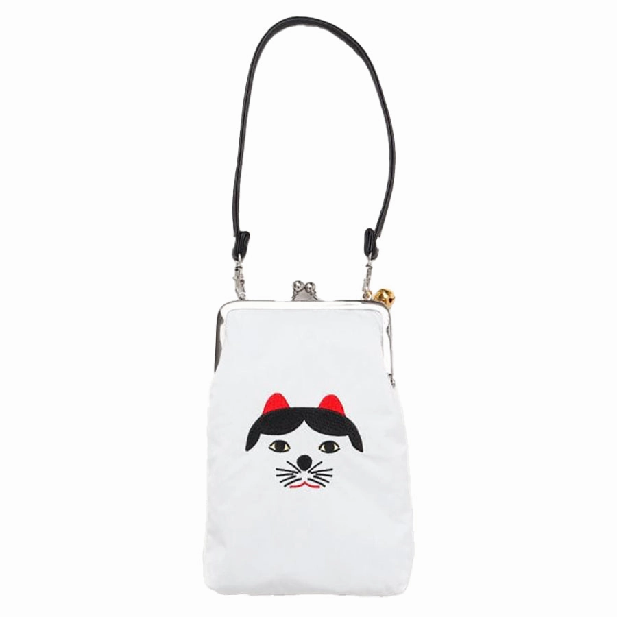 Smart Comfort Flexible Carry AMINA Lucky Cat Mobile Phone Pouch-White  (72g)