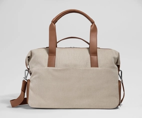 Canvas Overnight Bag in Saddle Brown Quick Packing