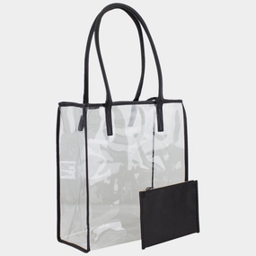 BIJOUX Clear Tote with Removable Clutch Travel Function