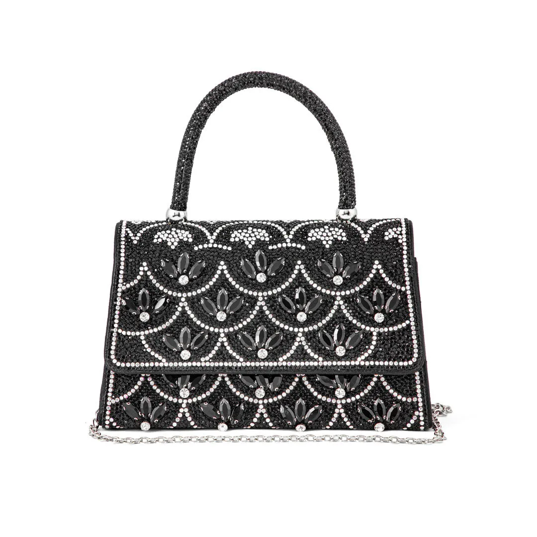 Black Fancy Shoulder Bag P24334 Contemporary Style