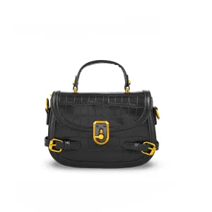 Black Formal Shoulder Bag P36303 Soft Finish Minimal Look