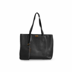 Black Women Formal Shoulder Bag P36222 Premium Finish Daily Comfort