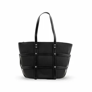 Black Women Formal Shoulder Bag P36306 Classic Minimalist