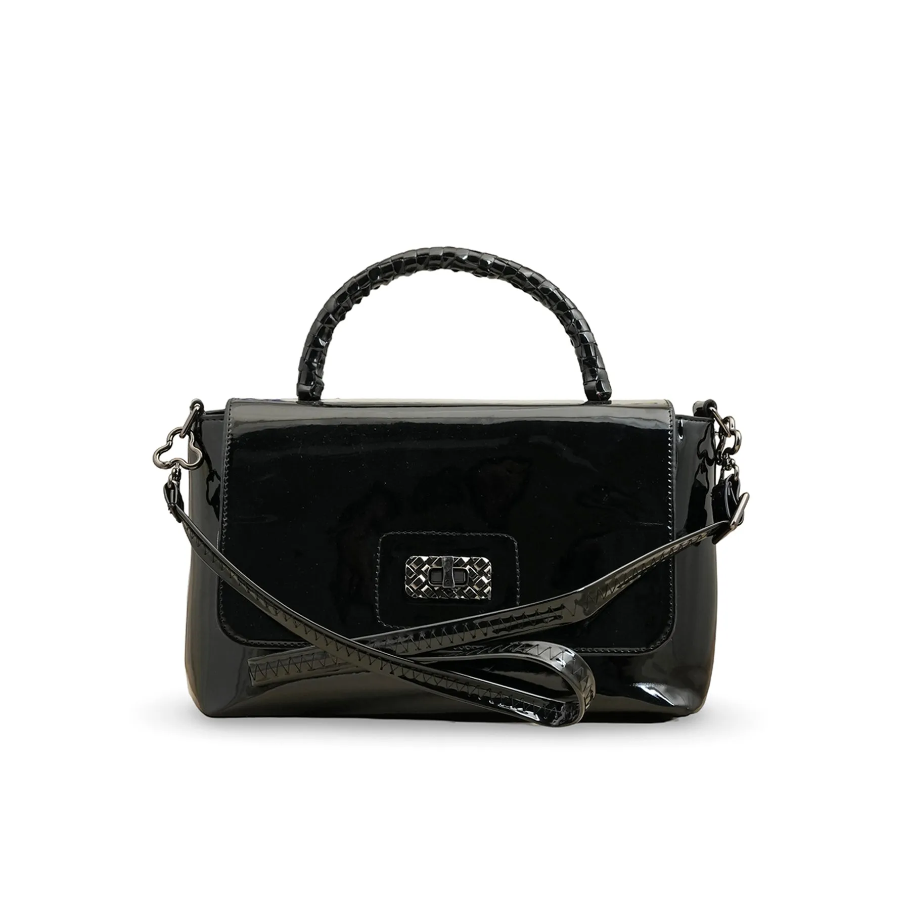 Black Women Formal Shoulder Bag P55812 Compact Appeal Trendy Feature