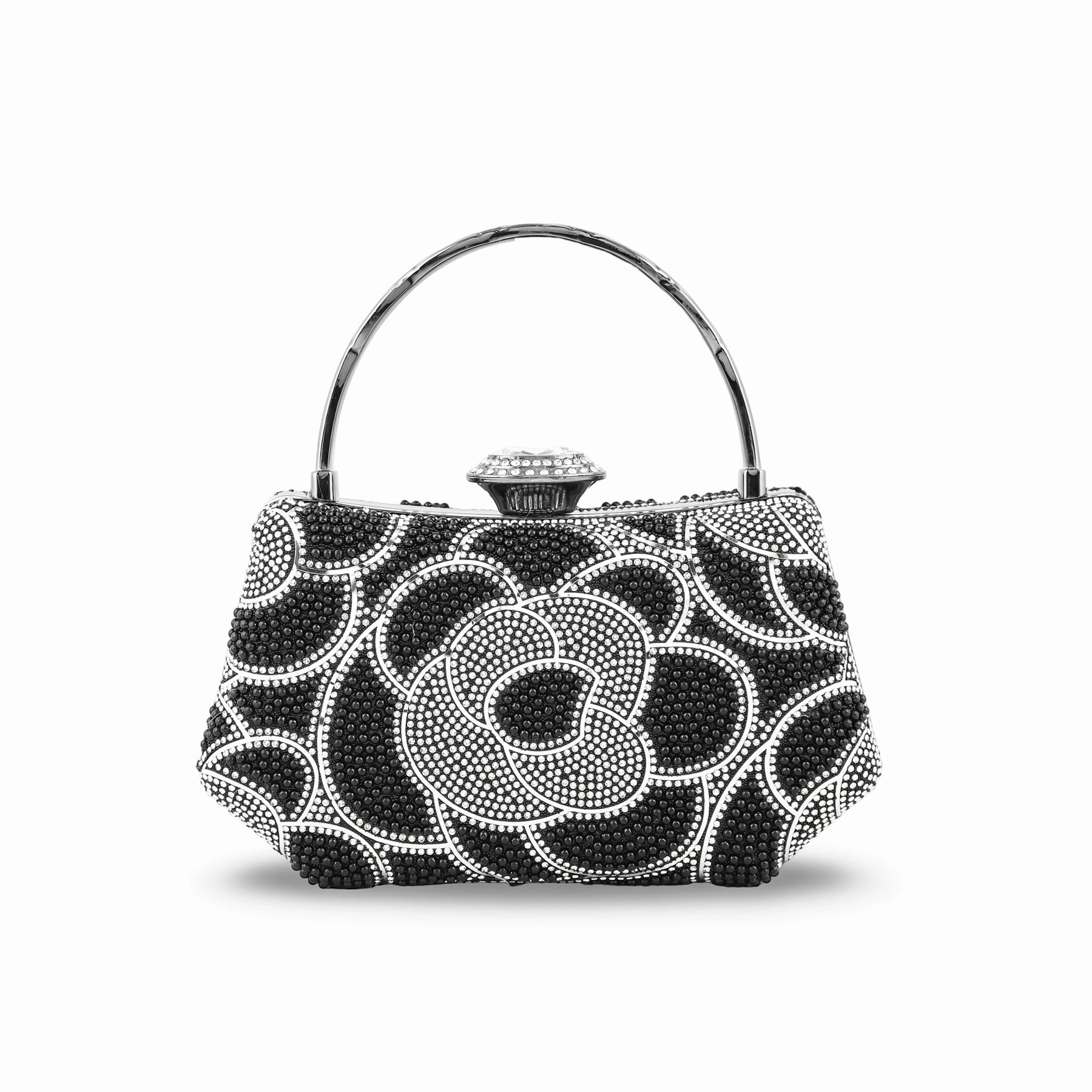 Compact Functionality Durable Utility Black Bridal Clutch p24252