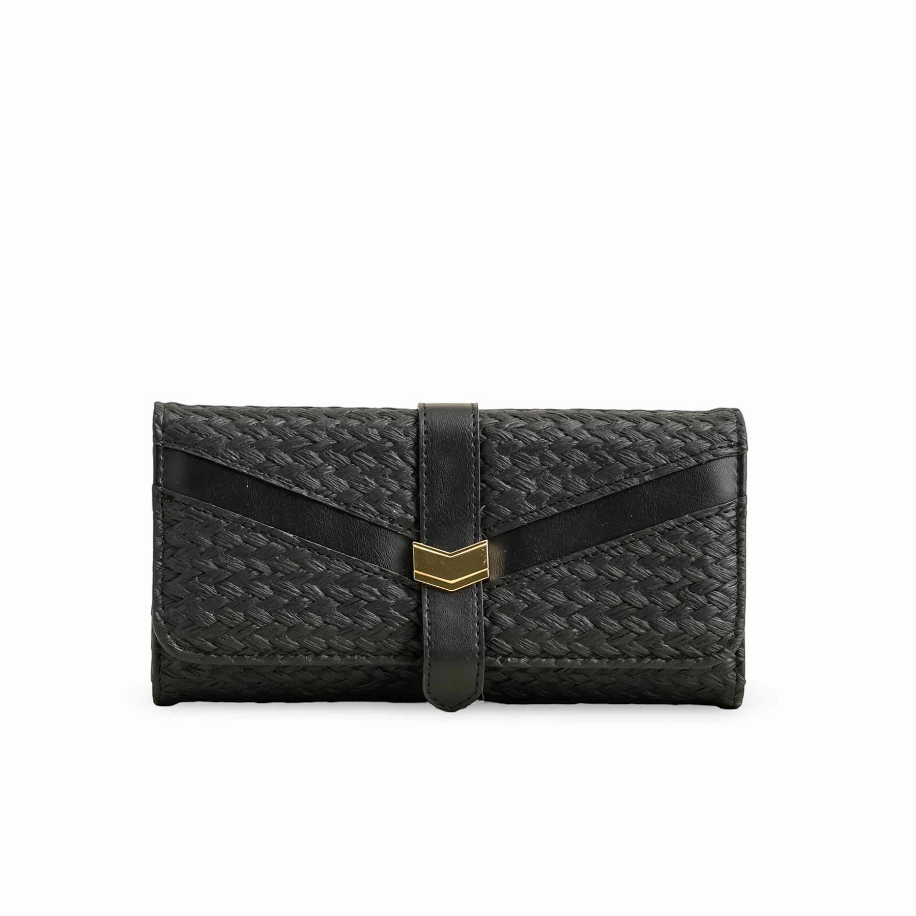 Black Casual Wallet P70974 Adjustable Strap