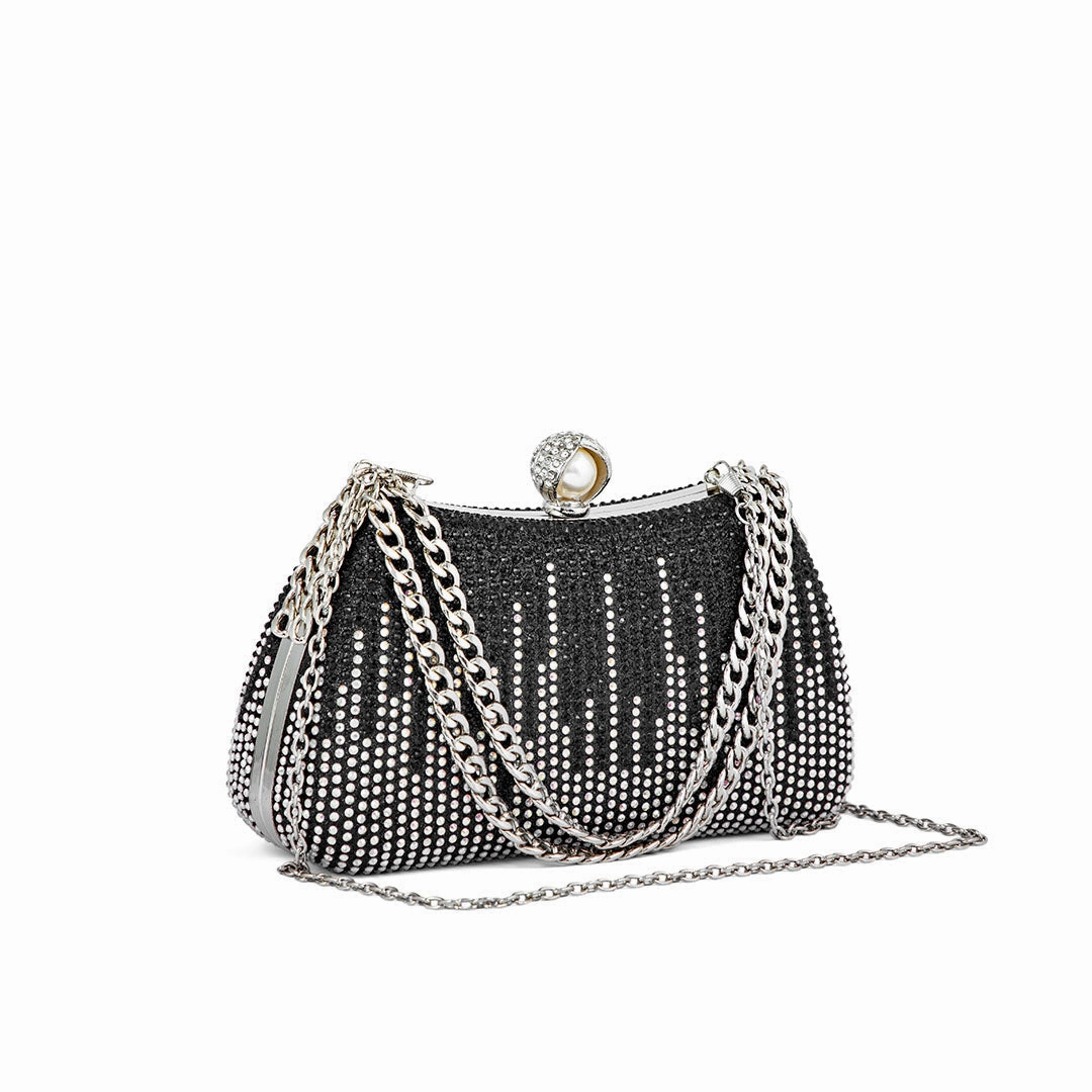 Black Fancy Clutch P24182 Daily Organizer Outdoor Mood