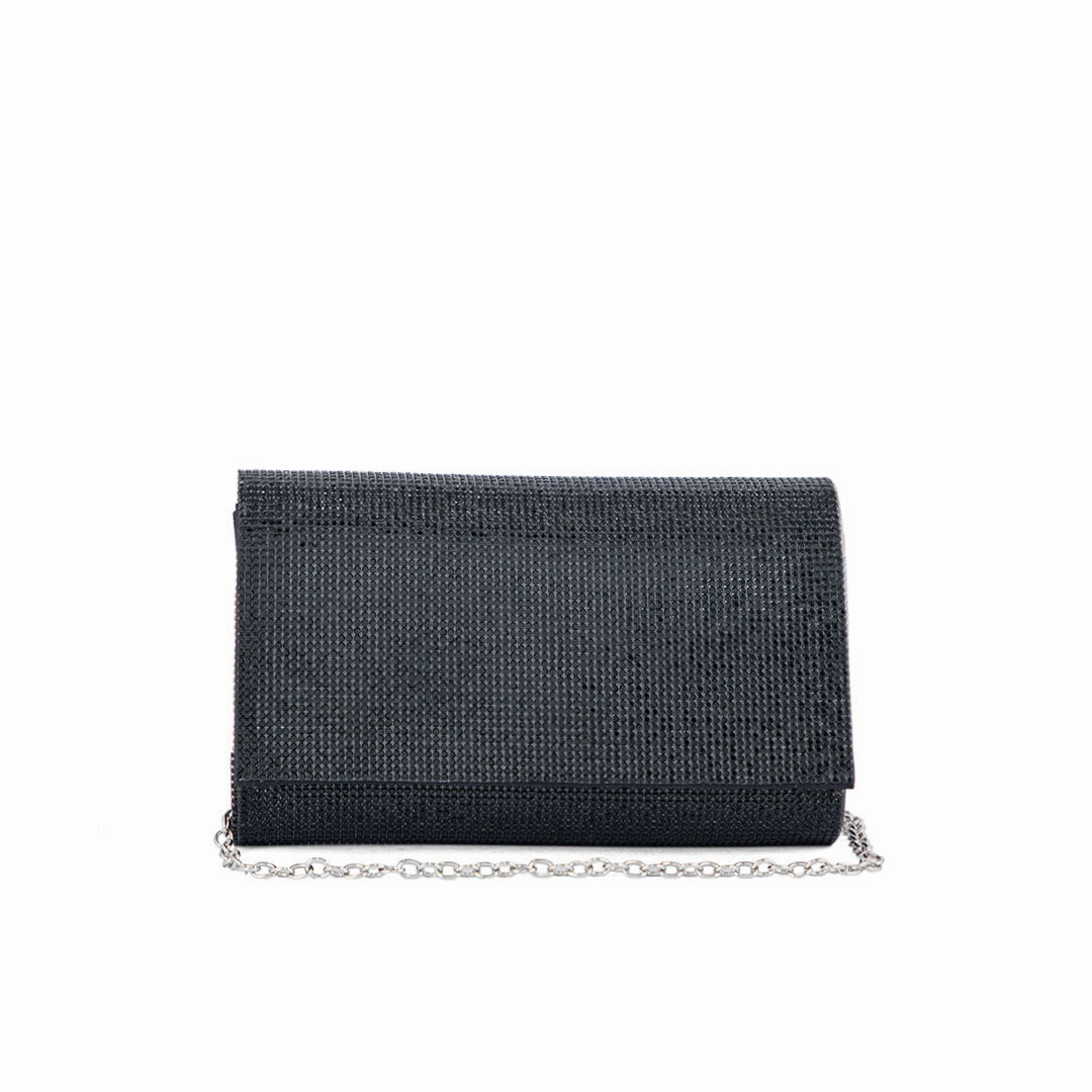 Black Fancy Clutch P24327 Compact Touch Everyday Durability