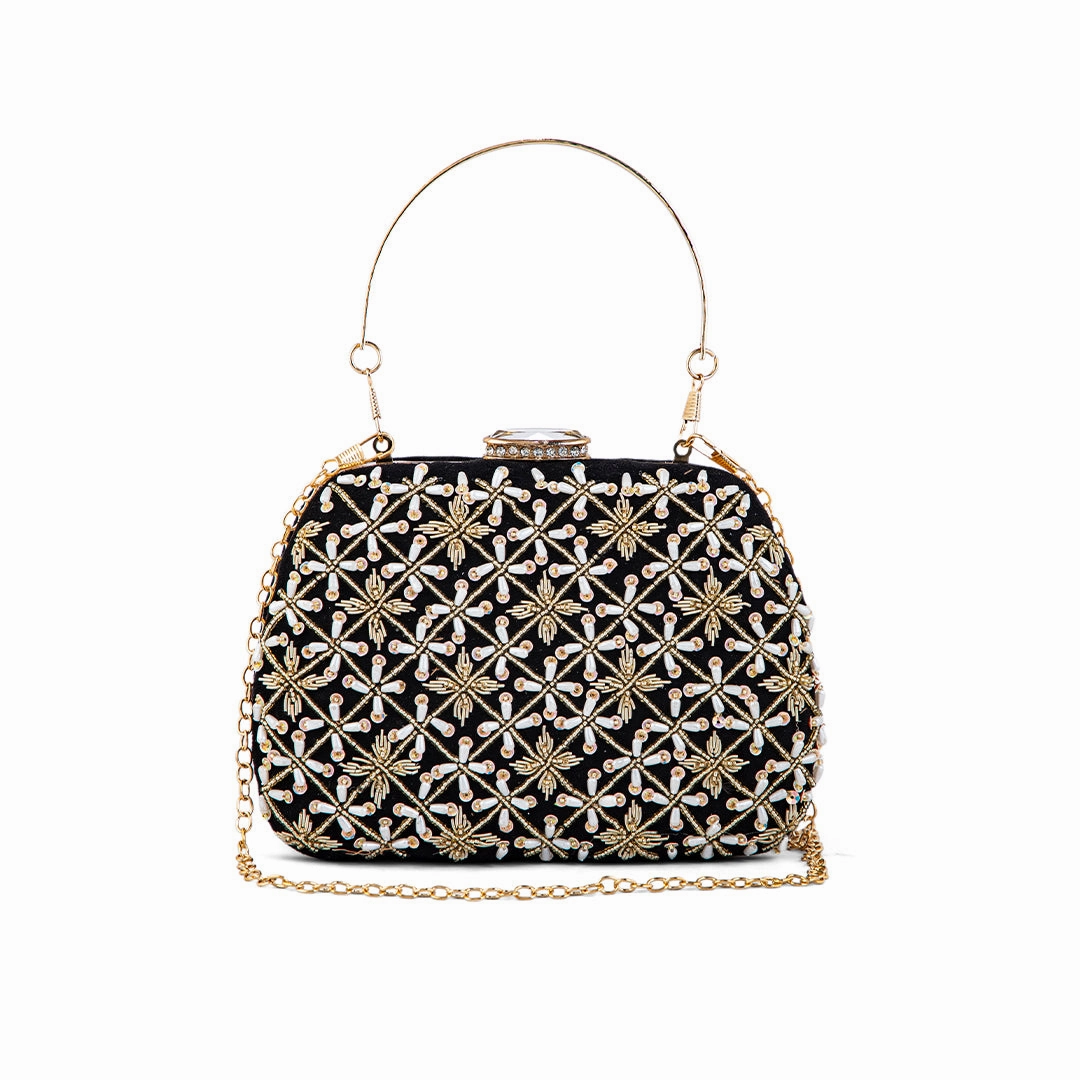 Minimalist Style Everyday Organizer Bag Black Formal Clutch P15390