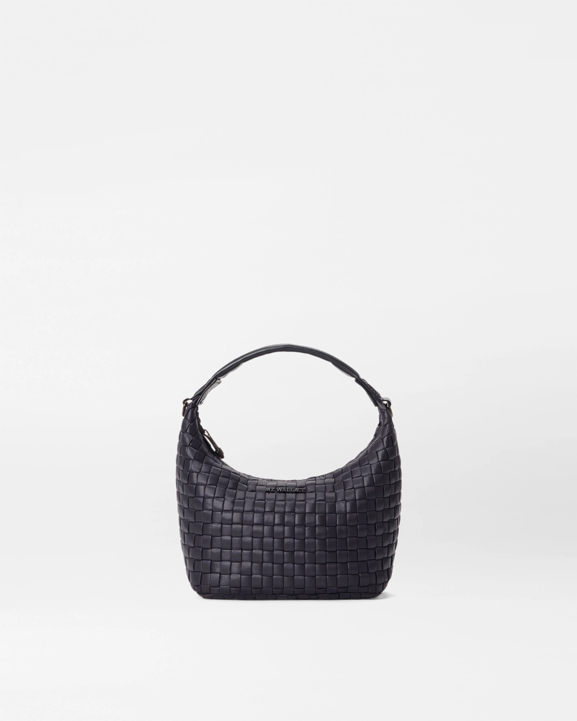 Black Mini Woven Hobo Stylish Finish