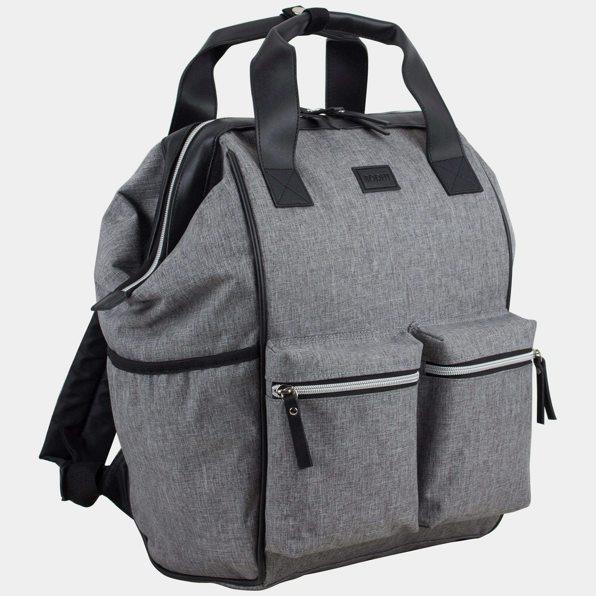 Comfort Journey BODHI Doctor Bag Style Top Load Backpack Purse With Front Large Zipper Pockets