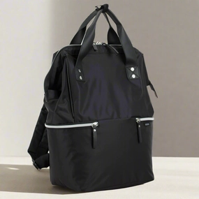 Everyday Functionality BODHI Doctor Bag Style Top Load Backpack Purse With Large Bottom Zipper Compartment