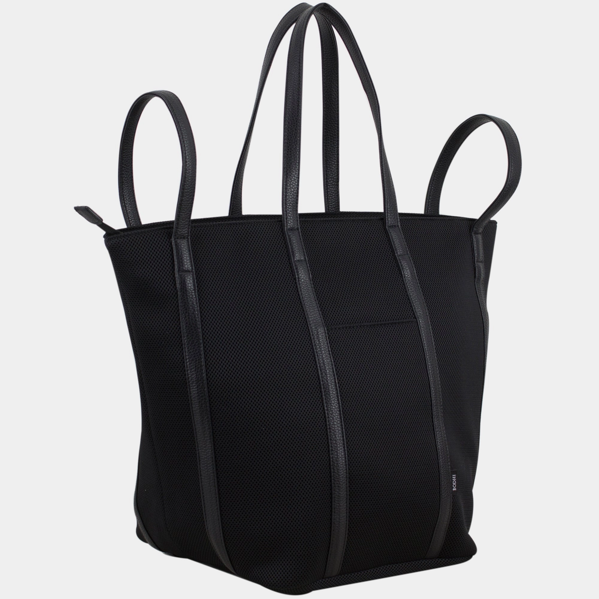 BODHI Iconic Classic City Shopper Tote, Black Smart Look