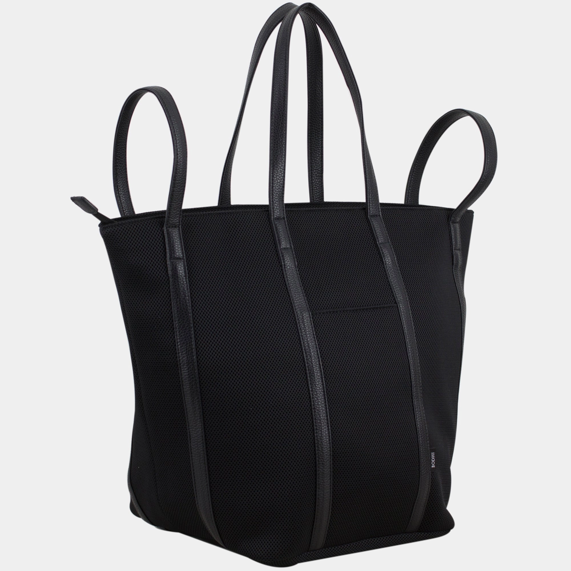 BODHI Iconic Classic City Shopper Tote, Black Outdoor Everyday Weekend Travel