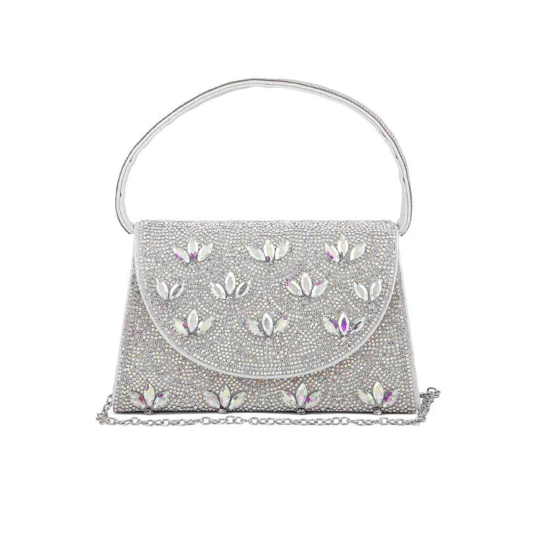 AB Silver Fancy Shoulder Bag P24331 Refined Craft