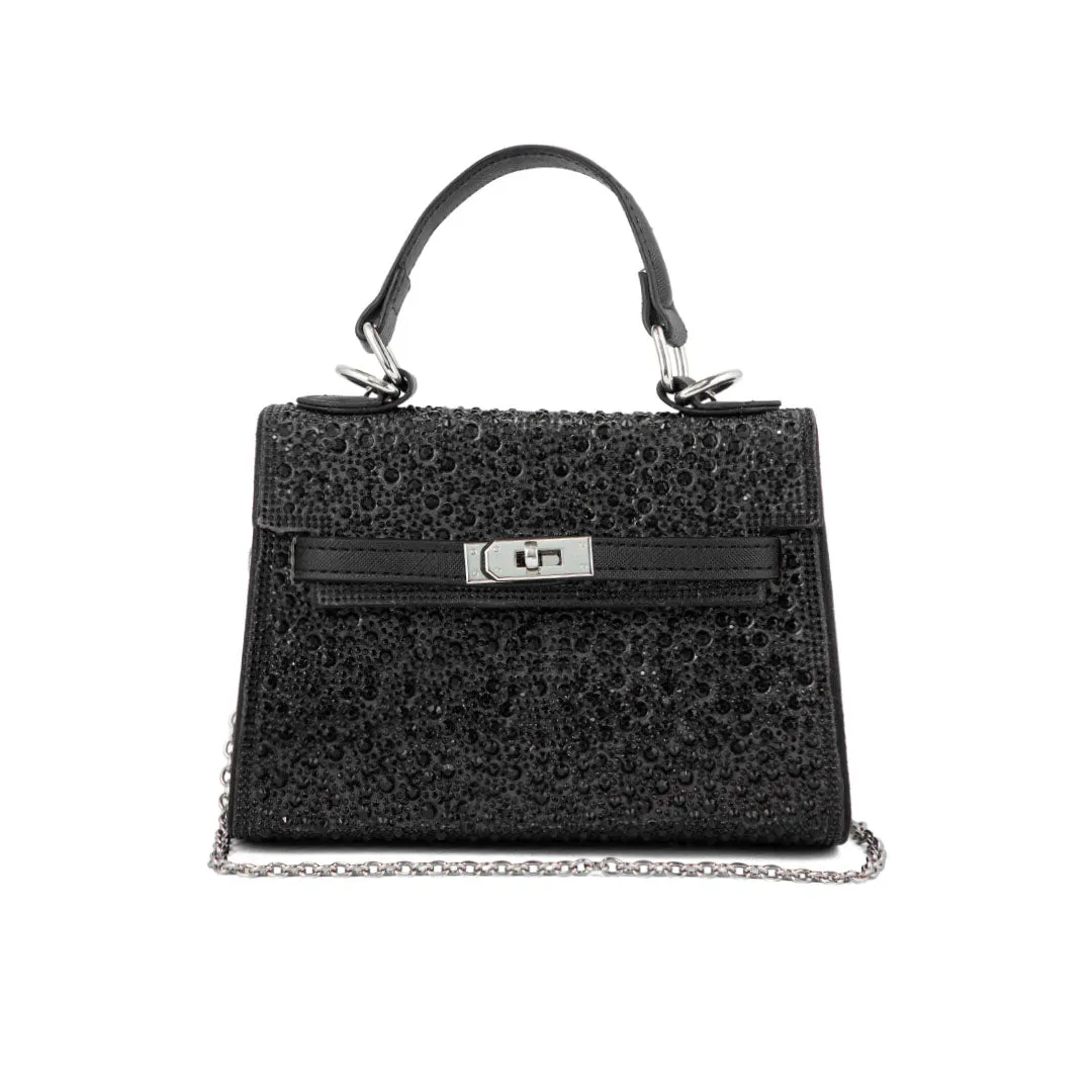 Versatile Carry Black Fancy Shoulder Bag P24336