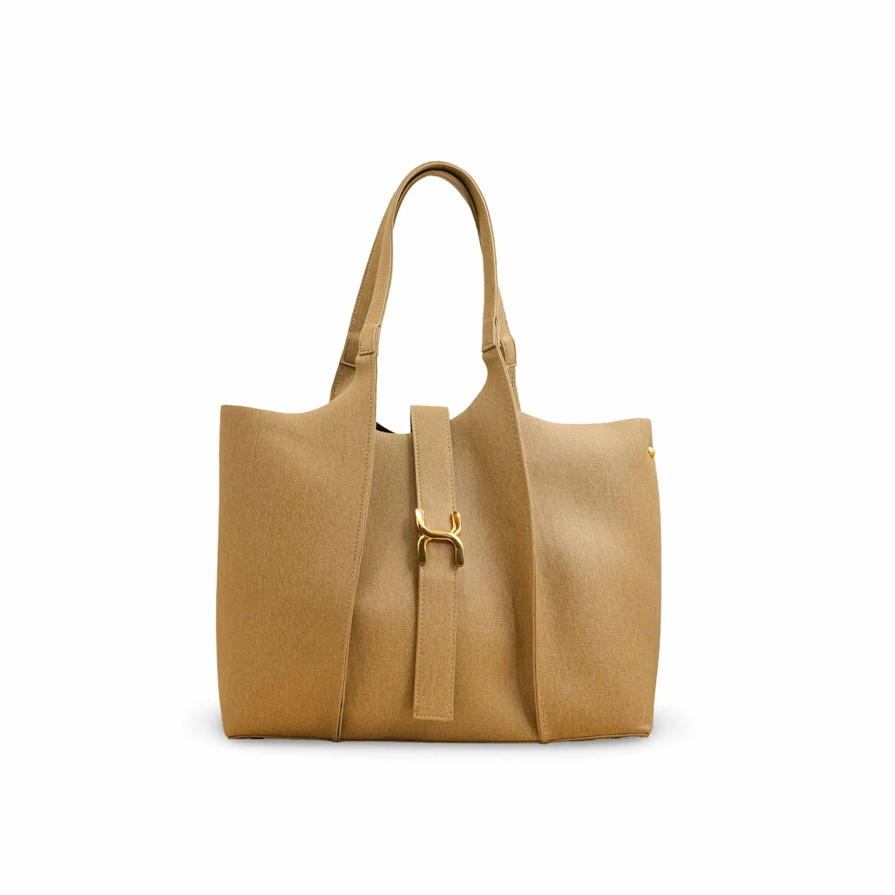 Beige Casual Shoulder Bag For Women P55820 Compact Utility