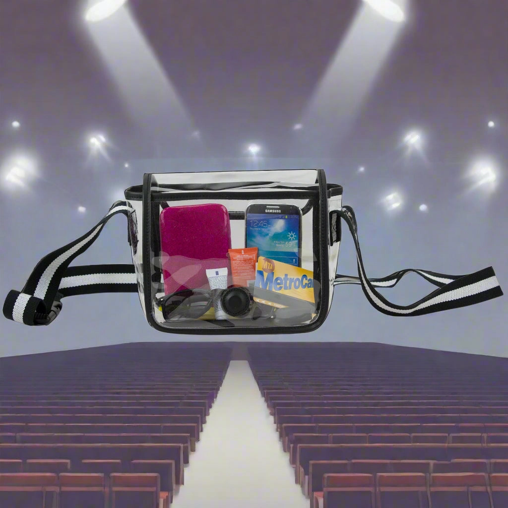 Utility Bag Effortless Travel Clear Stadium Crossbody - Approved for Sports Arenas Concerts Transparent Bag