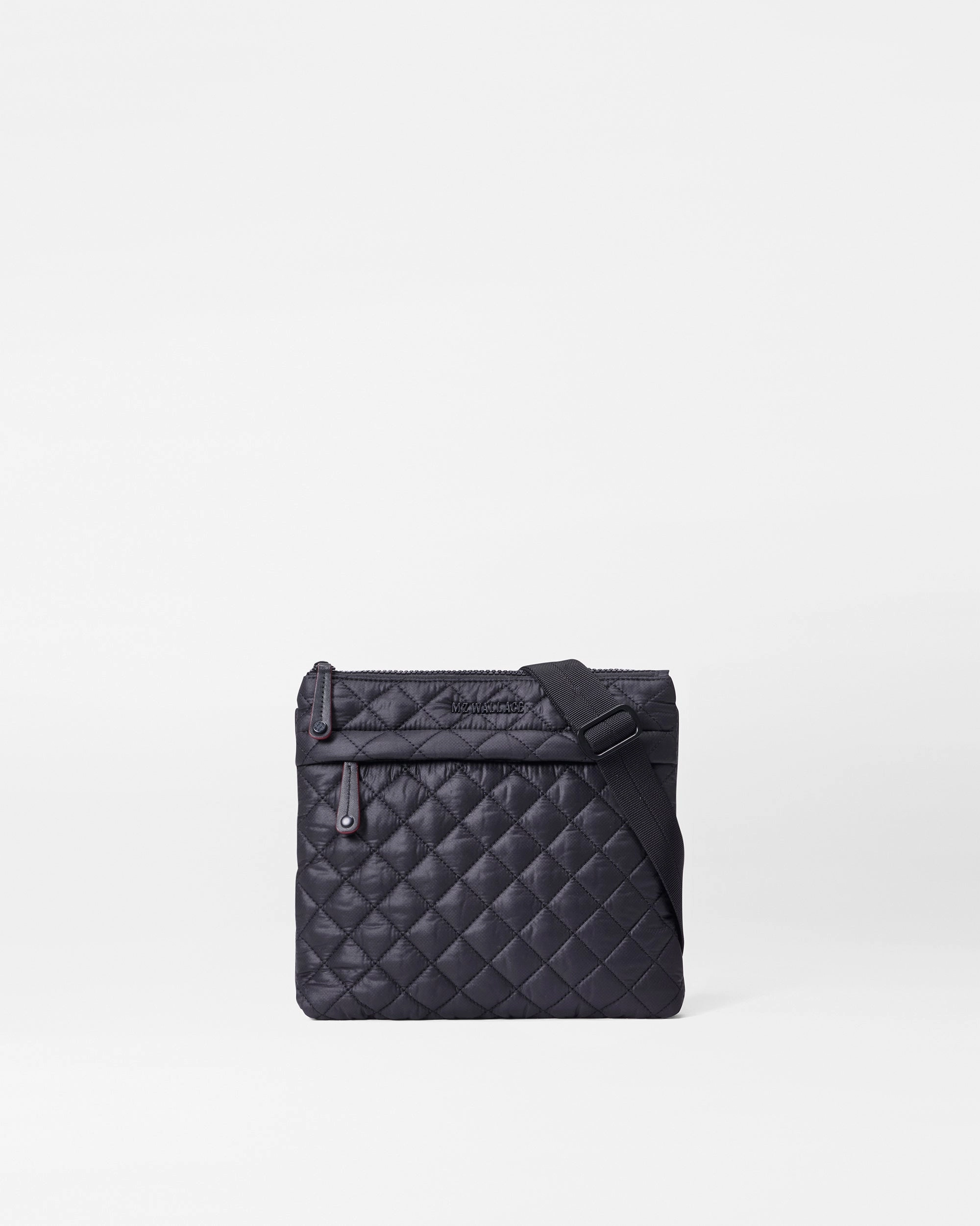 Black Metro Flat Crossbody Outdoor Path Stylish Journey