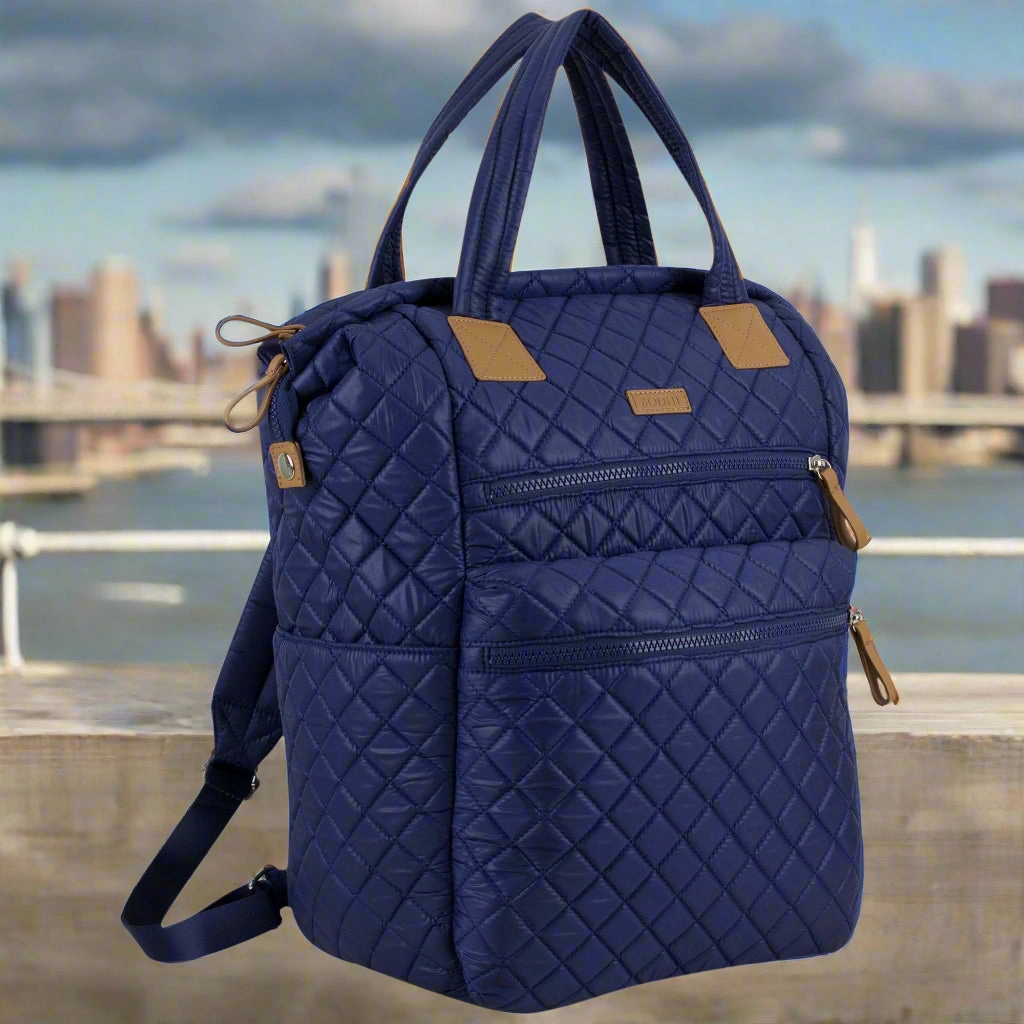 BODHI Quilted Luxe Top Handles Backpack with Trolley Sleeve Fashion Form