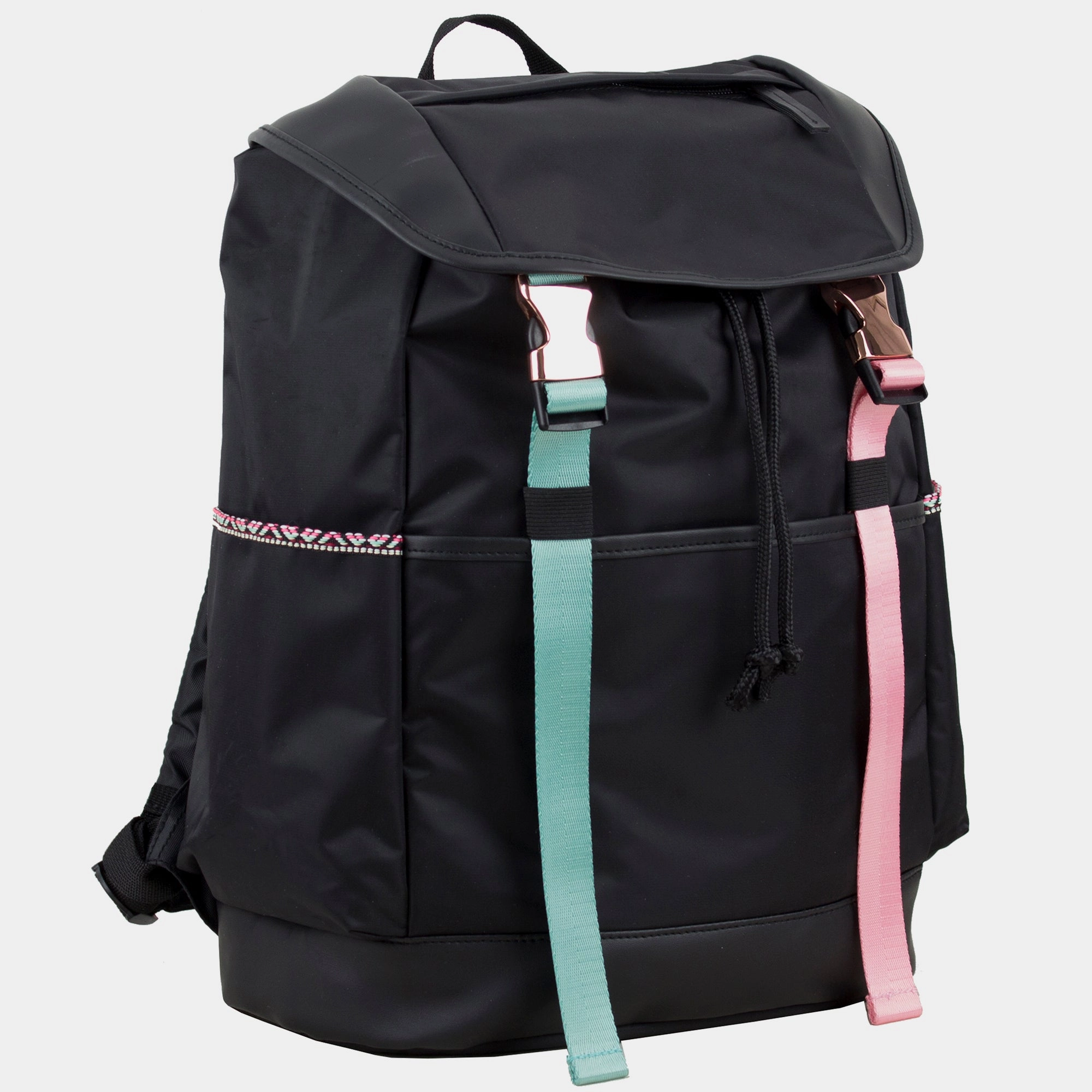 Drawstring Backpack With Double Rose Gold Buckles Durable Feel Weekend Getaway