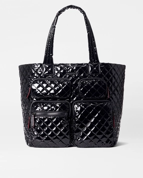 Black Lacquer Large Metro Travel Tote Fashion Forward Weekend Essentials