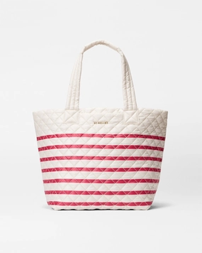 Weekend Travel Sanshell/Apple Charter Stripe Medium Metro Tote Deluxe