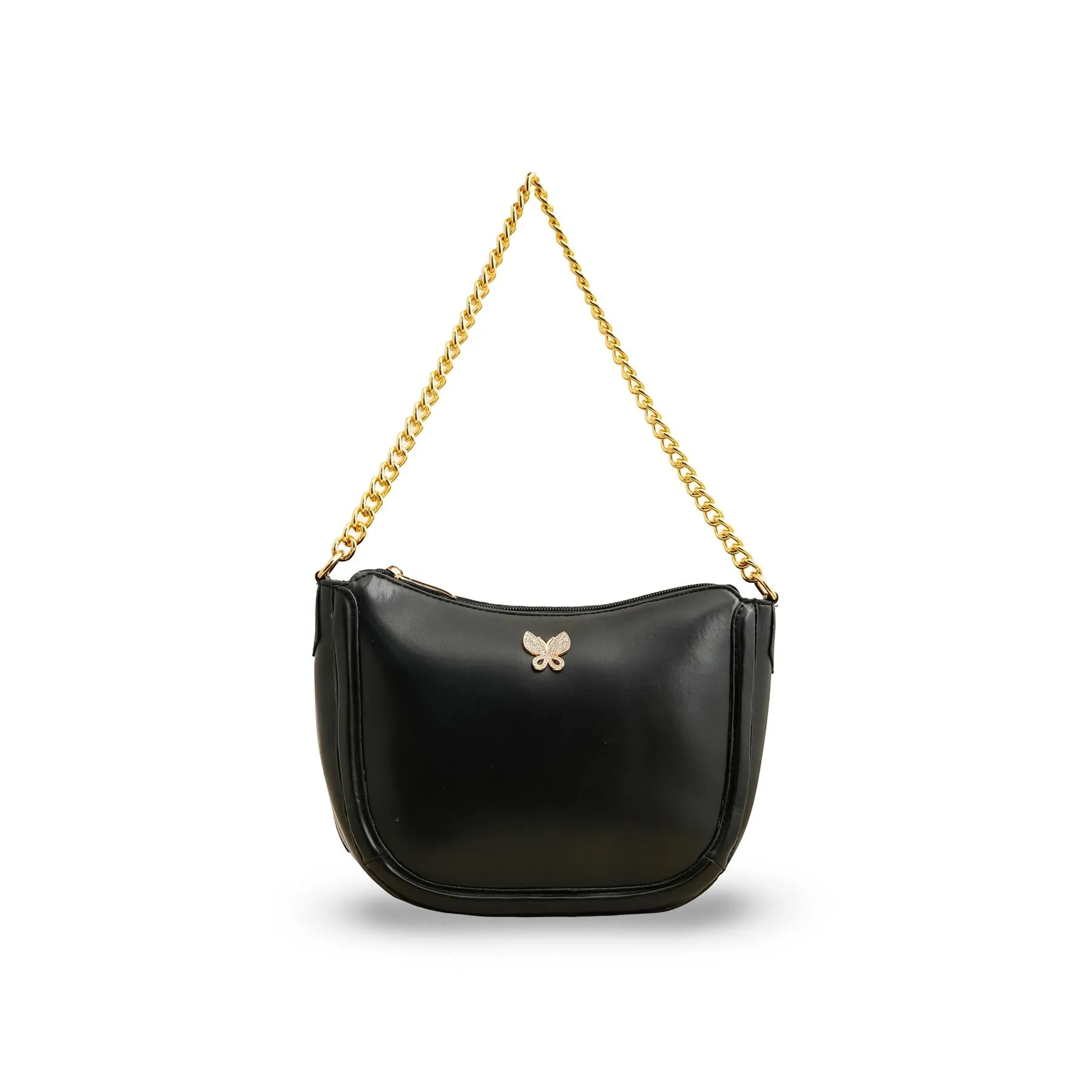 Smart Accessory Black Casual Shoulder Bag For Women P55763
