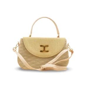 Premium Finish Cream Women Formal Shoulder Bag P55806