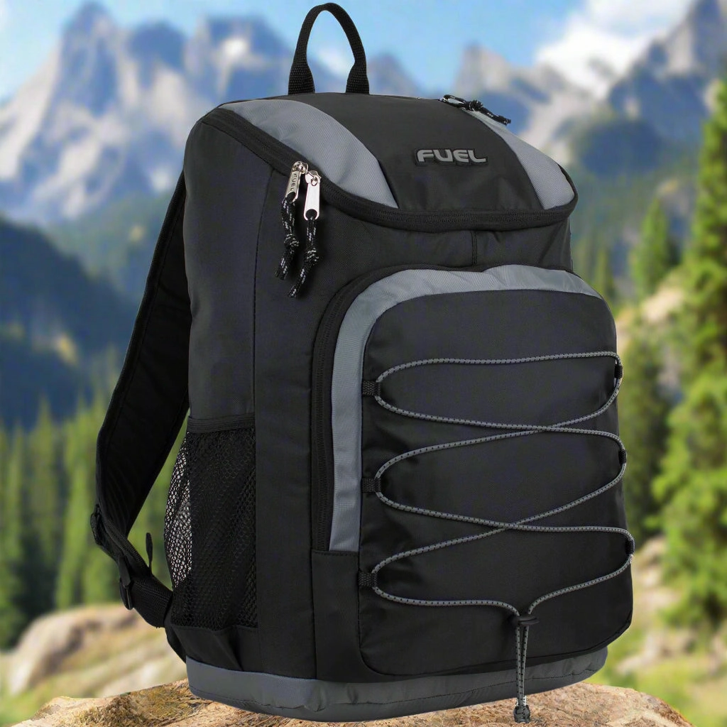 Stylish Companion Wide Mouth Sports Backpack with Front Bungee and Inner Tech Pocket
