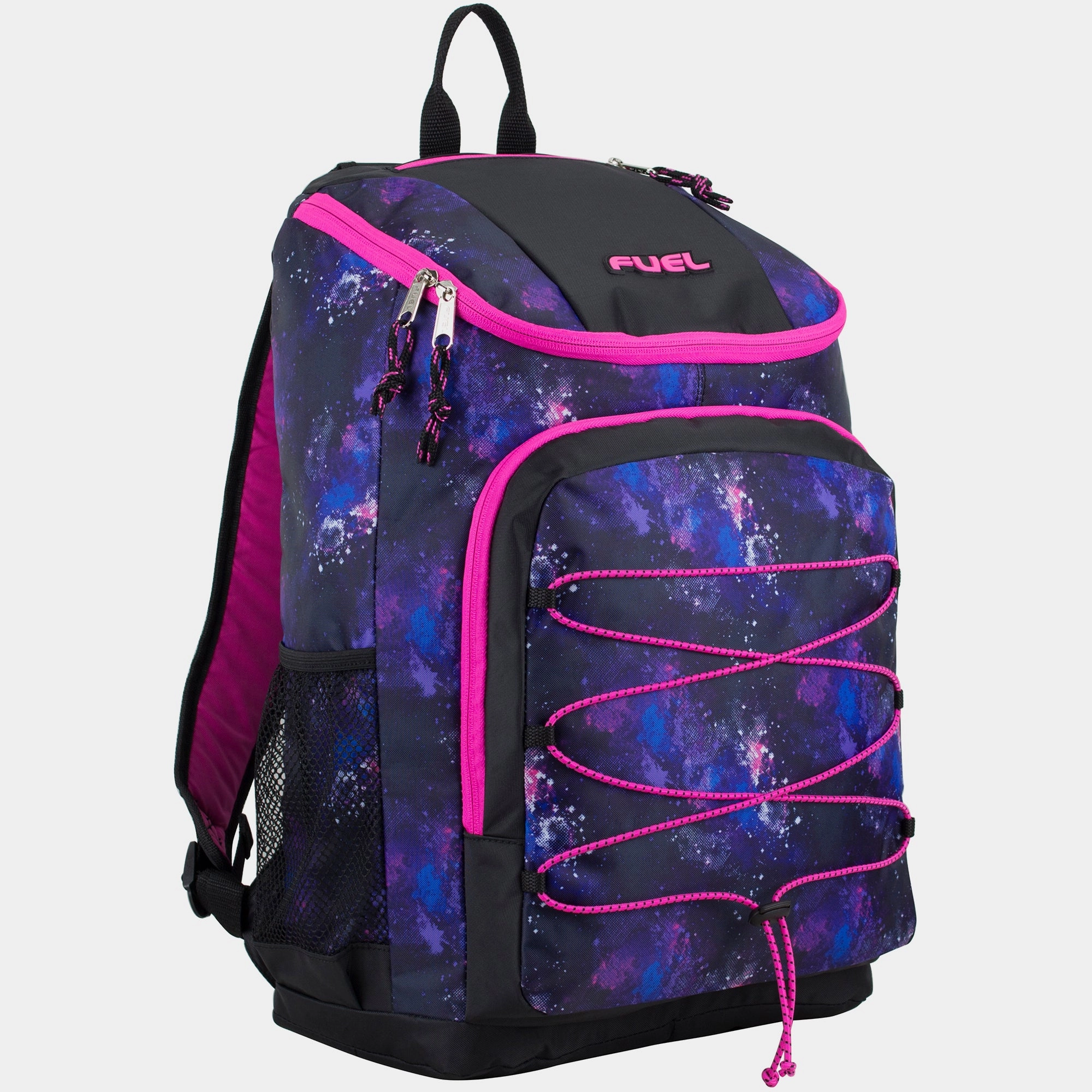 Wide Mouth Sports Backpack with Front Bungee and Inner Tech Pocket Classic Look Functional Look