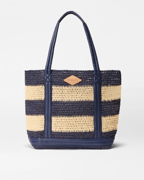 Simple Function Dawn/Natural Stripe Crochet Medium Crochet Tote
