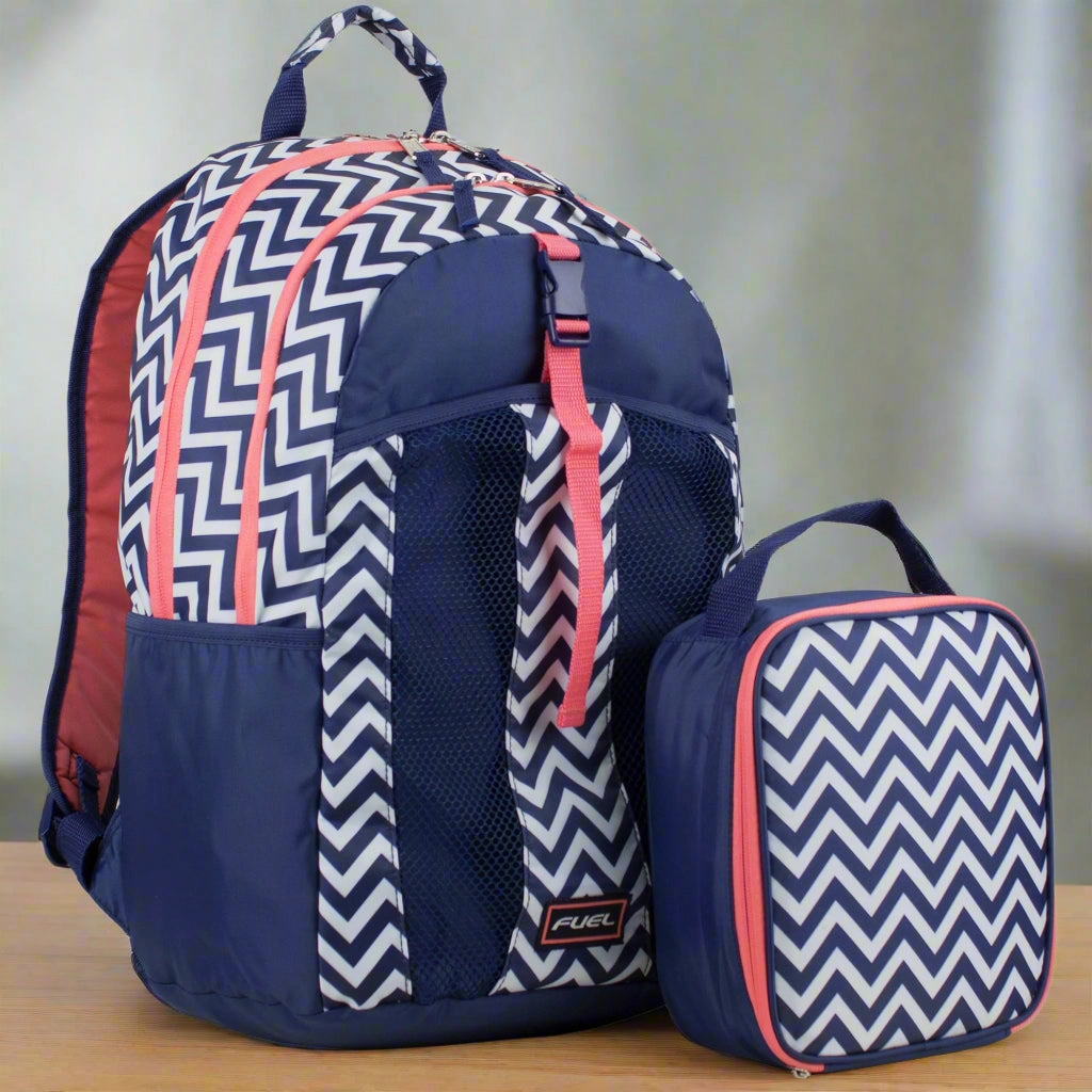 Double Compartment Backpack & Lunch Bag Bundle Outdoor Essentials Adjustable Strap