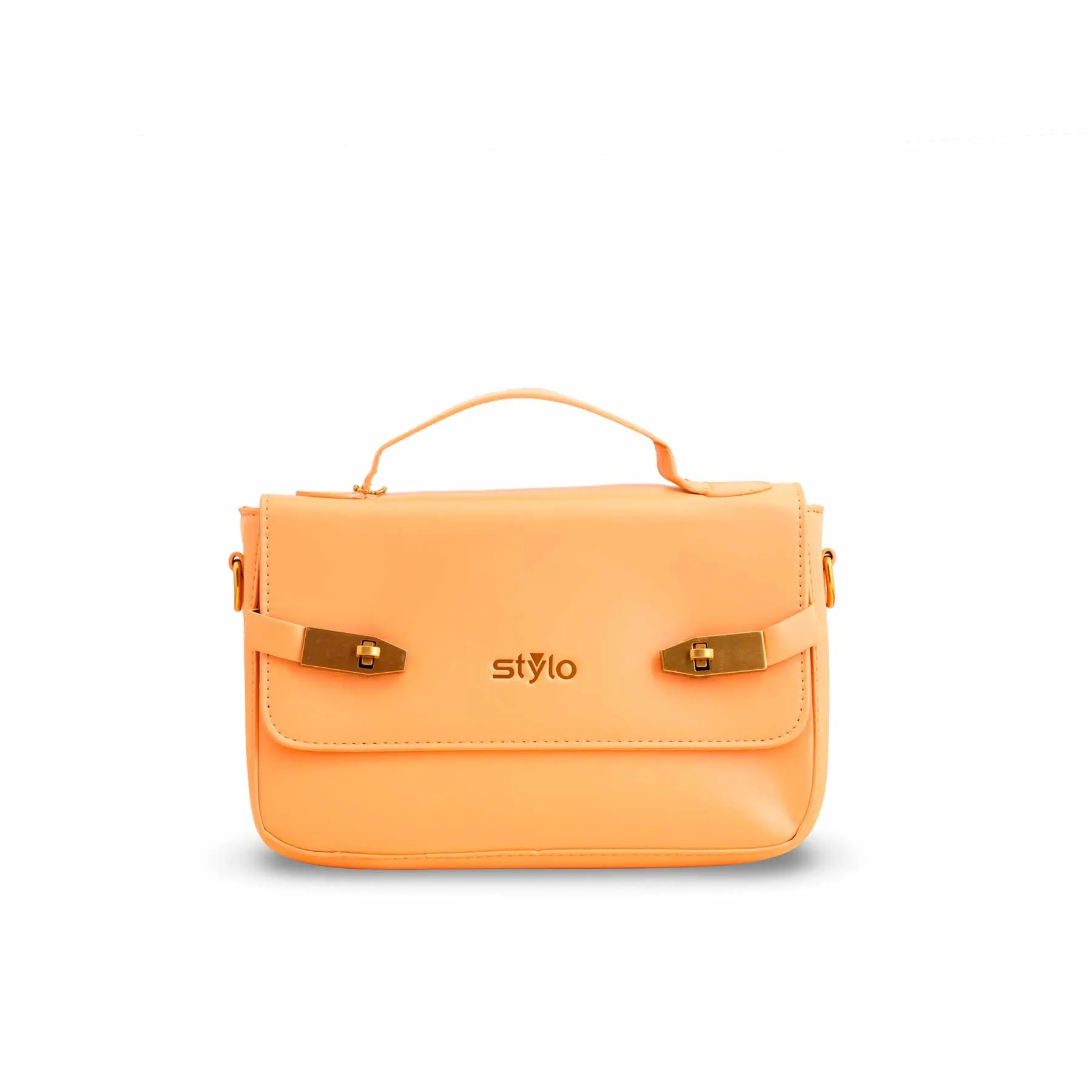 Orange Formal Shoulder Bag For Women P36142 Modern Minimalist