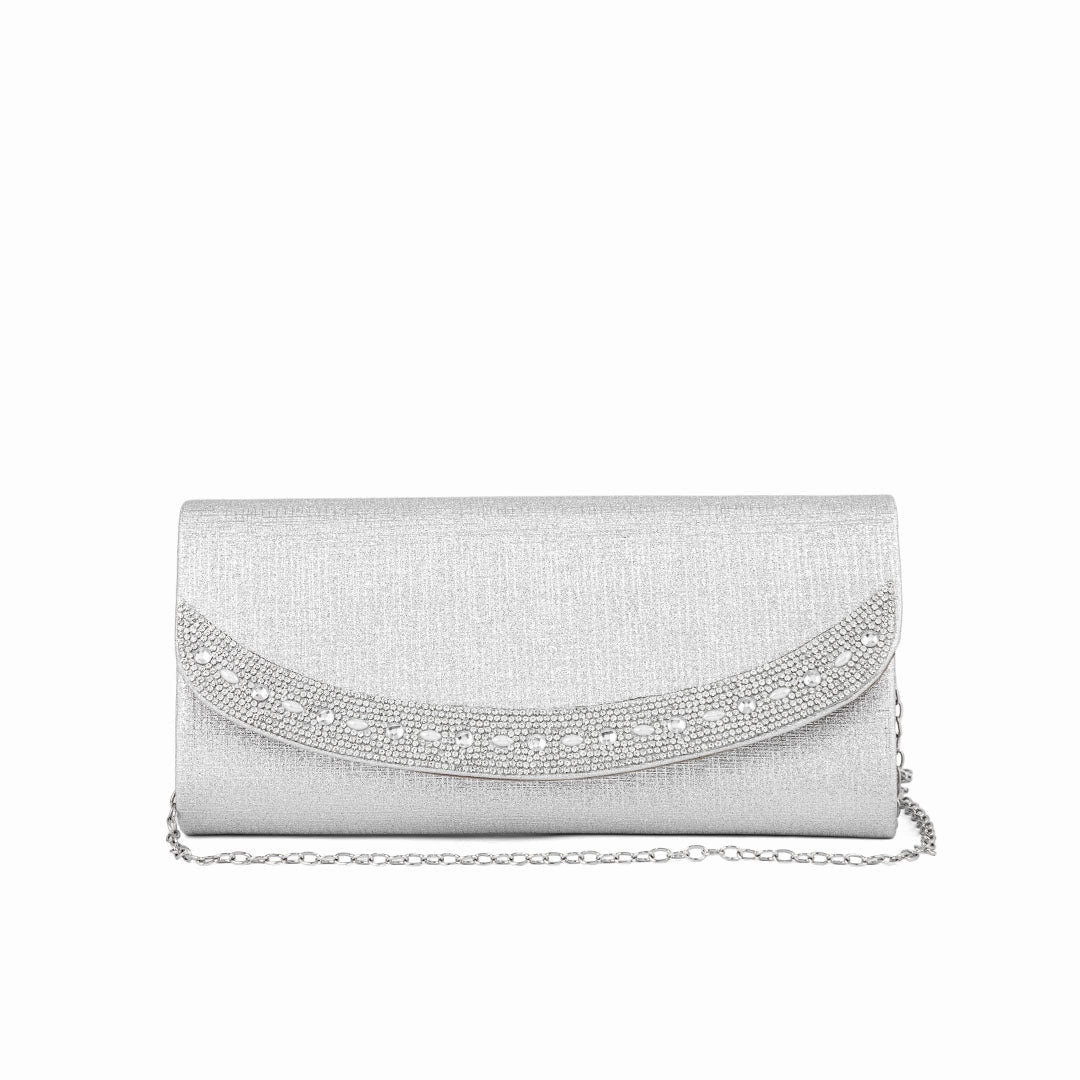 Silver Fancy Clutch P24176 Minimalist Accessory Work Utility